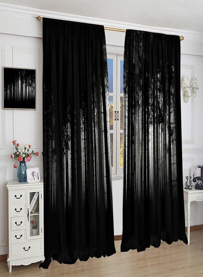 YSWOW Gothic Curtains Horror Dark Forest Grunge Background Art Printed Blackout Window Drapes for Bedroom Kitchen Decor Fabric Set 2 Panel 42x63 Inch 80% Shading Rate - Image 3